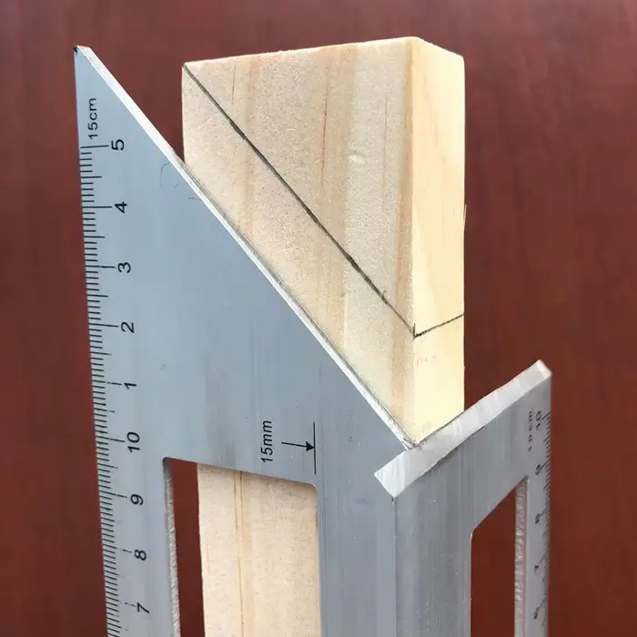 Règle d'angle de jauge carrée multifonctionnelle à 45/90 degrés, outil de mesure pour le travail du 