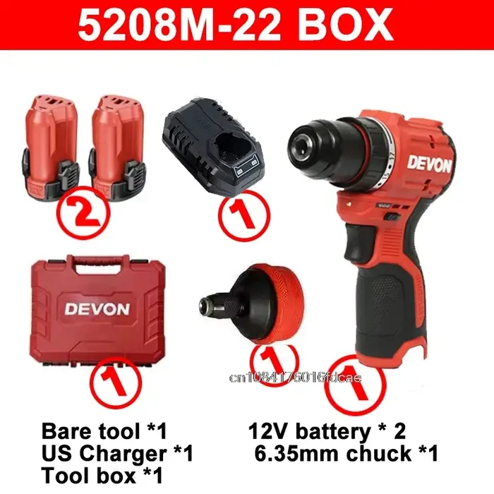 Devon-Perceuse électrique sans fil à double mandrin
