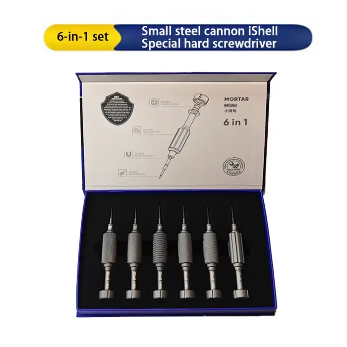 Jeu de tournevis de précision iShell 6 en 1, mécanique, pour iPhone Samsung Huawei OPPO VIVO, etc., 