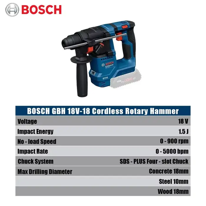 Marteau perforateur sans fil Bosch GBH 18V-18