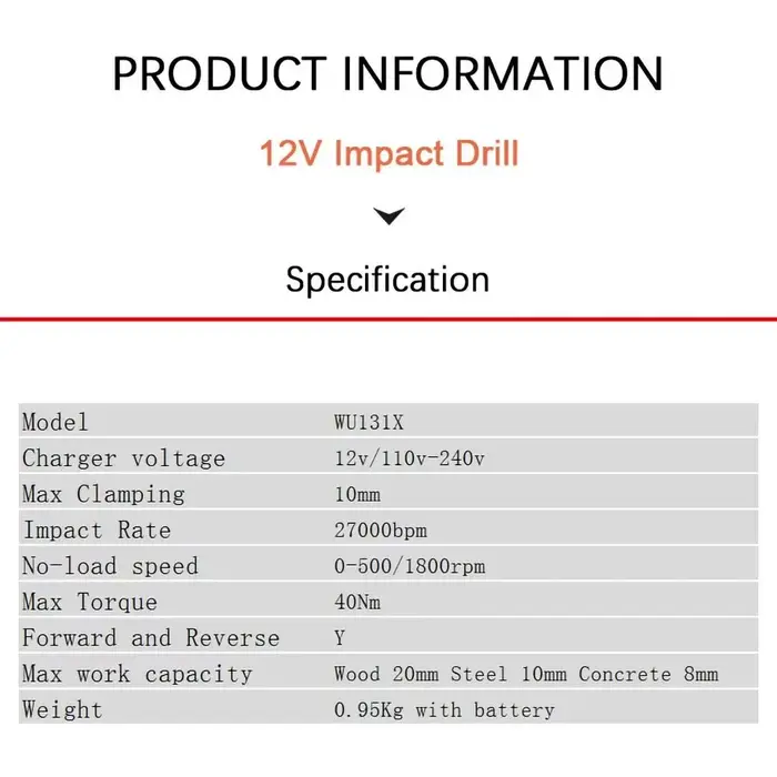 WORX WU131X tournevis électrique à moteur sans balais 40Nm 1800 tr/min 27000