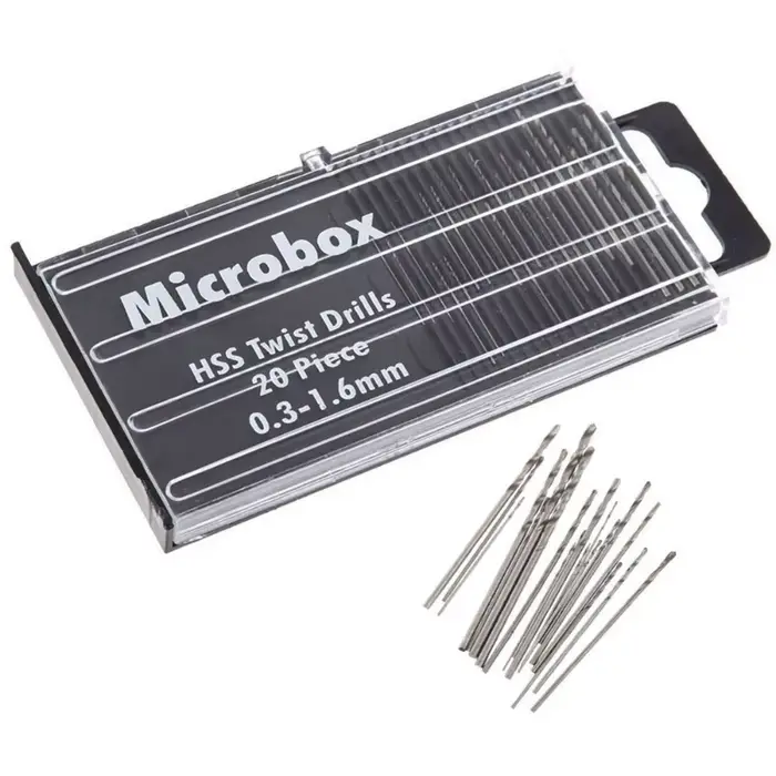 20 pièces 0.3mm-1.6mm HSS foret hélicoïdal Mini perceuse à main perforateur Micro jeu perceuse à mai