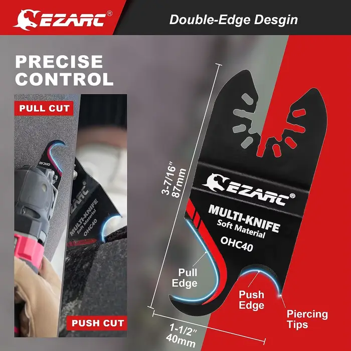 Lame de couteau oscillante multi-outils EZARC, 3 lames de scie multi-outils pour couper les matériau