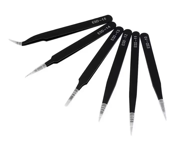 Pincettes antistatiques en acier inoxydable