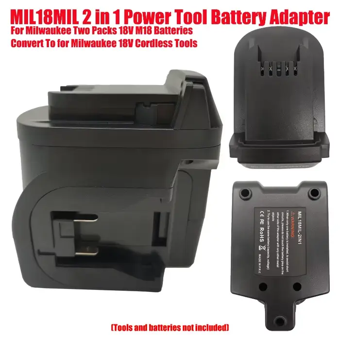 Adaptateur de batterie pour outils électriques MIL18MIL 2 en 1 pour Milwaukee