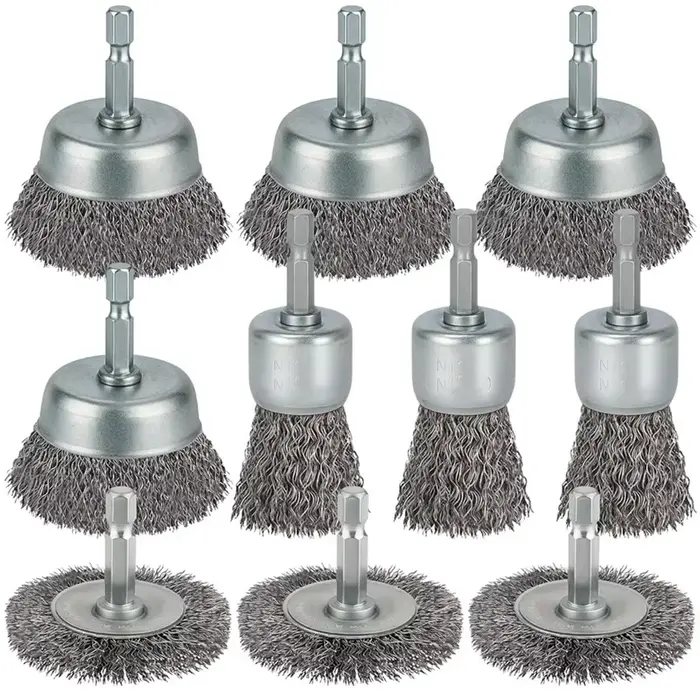 Brosse métallique pour perceuse BSEVB-10 pièces