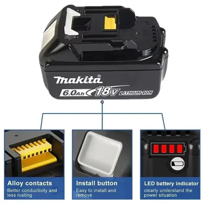 Batterie d'outil puissante Makita 18V 5Ah 6Ah + chargeur