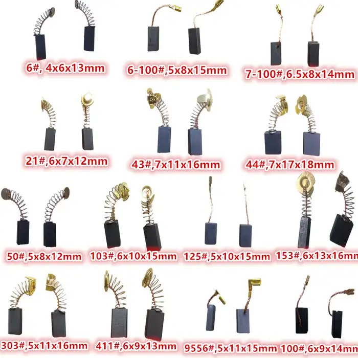 Outil super électrique avec brosse en carbone, marteau électrique, meuleuse d'angle, 5 paires