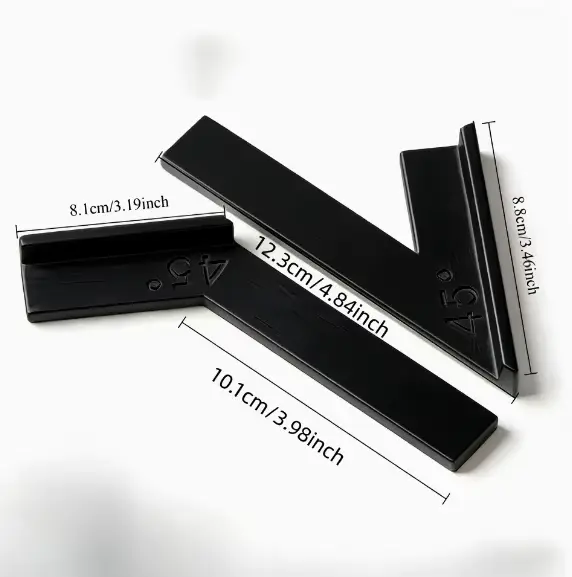 Pack double de gabarits d'angle pour le travail du bois à 45 degrés, règle de guidage de coupe de pr