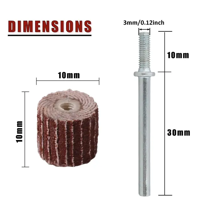 20 pièces roues de ponçage à lamelles abrasifs meuleuse ponceuse à clapet pour perceuse outil rotatif 10mm