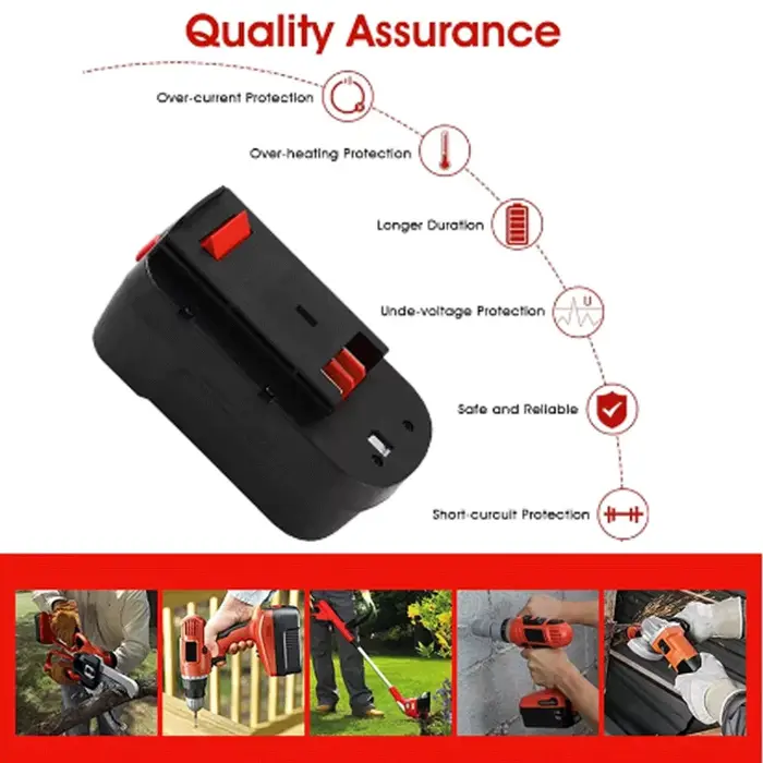 18V 6000mAh Batterie pour outil électrique pour Black & Decker A18 A1718 A18NH user ins B18 HPB18-OPE FS1800CS FS1800D FS1800D-2 FS1800ID