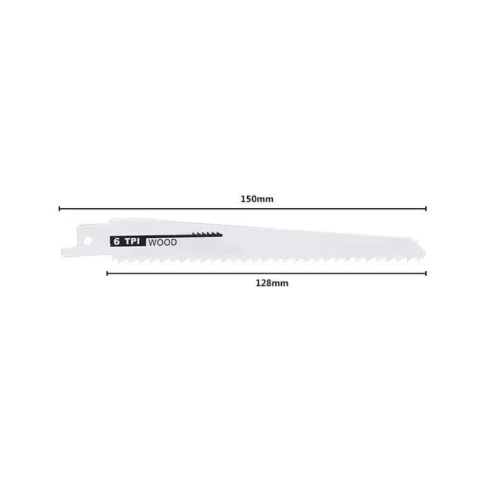 Lame de scie sauteuse sabre, 6 pouces, 6TPI, pour couper le bois, le plastique, les tuyaux et le mét