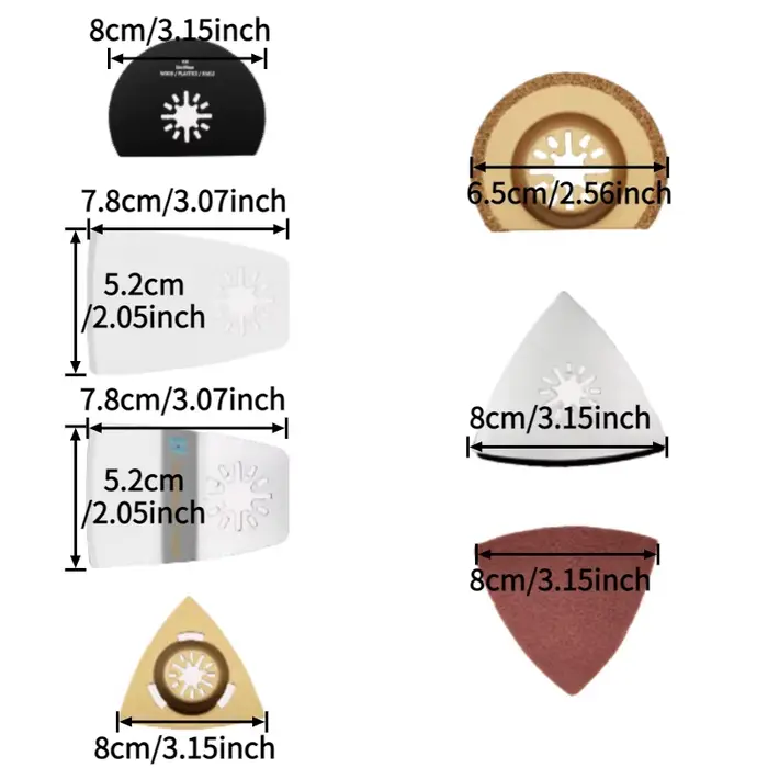 Ensemble de 24 lames oscillantes mixtes pour outils multifonctions