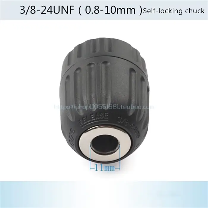 Mandrin de perceuse autobloquant sans clé, 0.8-10mm, 3/8-24 UNF, conversion antichoc, outil de tourn