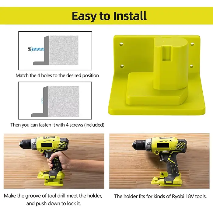 5 pièces porte-outil support de quai pour Ryobi 18V perceuse porte-outils cintre outils électriques accessoires de