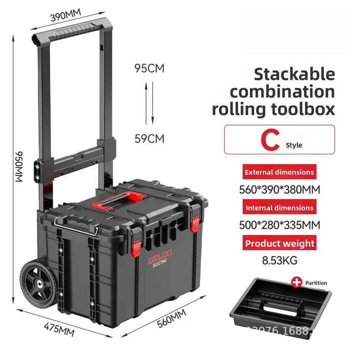 Ensemble de boîtes à outils empilables multifonctions grande capacité, organisateur durable et gain de temps, boîte à outils, étui à outils, rangement de garage