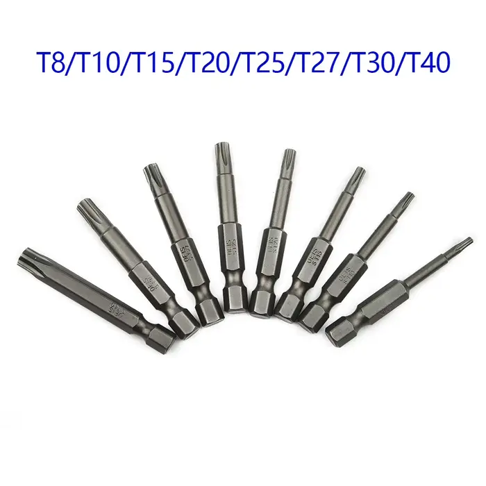 Jeu d'embouts d'entraînement Torx à 5 points de 50mm, 8 pièces, Kit d'embouts de tournevis électriqu