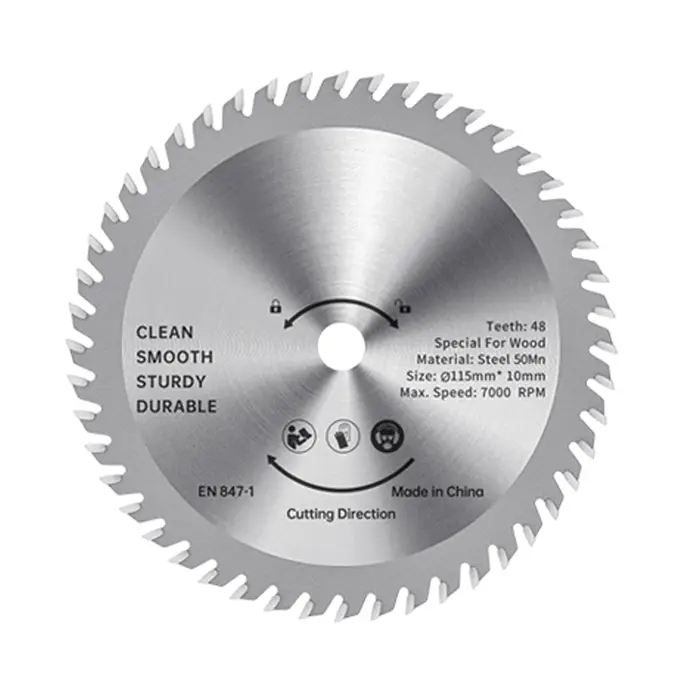 Lame de scie circulaire de 115 mm pour le travail du bois, coupe lisse du bois, axe de 1-1/4 pouces (32 mm), axe de 3/8 pouces (9,5 mm)
