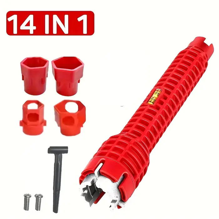 Clé de robinet d'évier 14 en 1, outil de réparation de plomberie, poignée, clé à Double tête, outil 