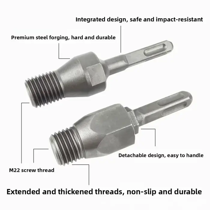 Adaptateur de foret diamant M22, connecteurs, filetage de vis, adaptateur de perceuse Durable, adaptateur de forets à noyau sec et humide, pièce d'outil électrique