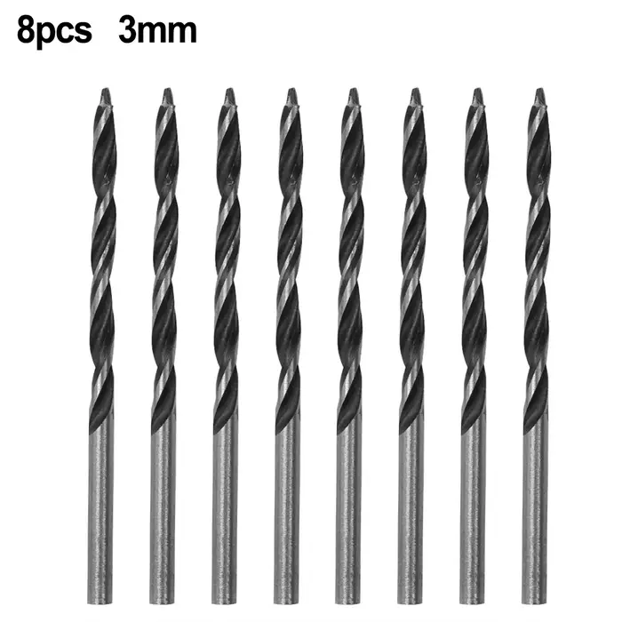 8 pièces forets 3mm tête 58mm longueur foret en spirale HCS pour bois artificiel perçage du bois men