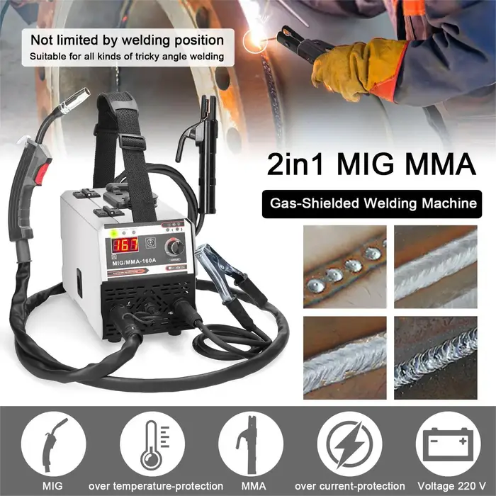 Soudeurs MIG MMA 2 en 1, protégés de gaz de dioxyde de carbone et soudage manuel, outils de soudage