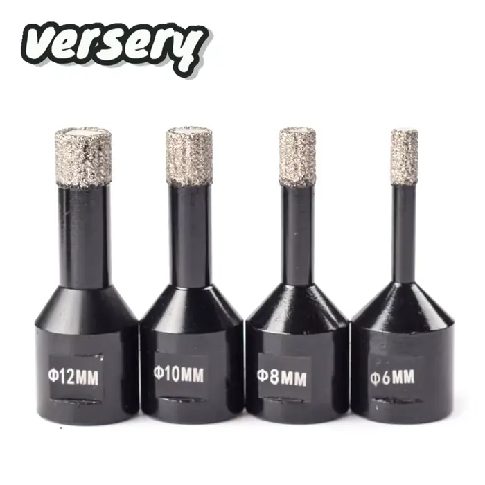 Scie cloche diamantée brasée sous vide à filetage M14 de 6-12 mm pour carrelage céramique, granit et