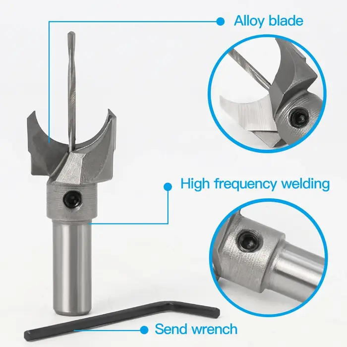 Fozhu coupe acier au tungstène Fozhu routeur Bit Fozhu petit trou rond perle coupe bois perle main c