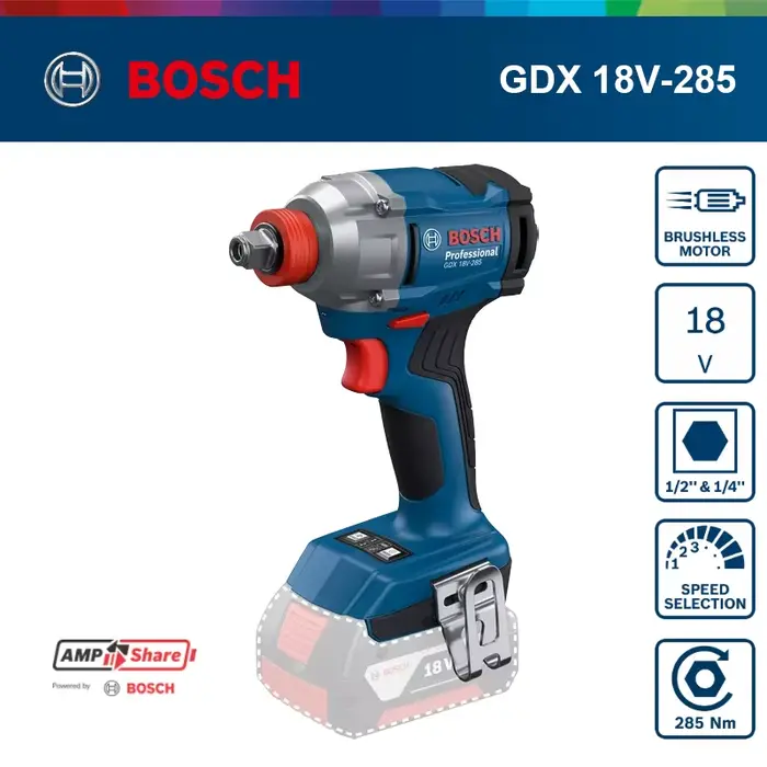 Clé à chocs sans fil Bosch GDX 18V-285 18V, clé électrique sans fil 2 en 1, 285 Nm