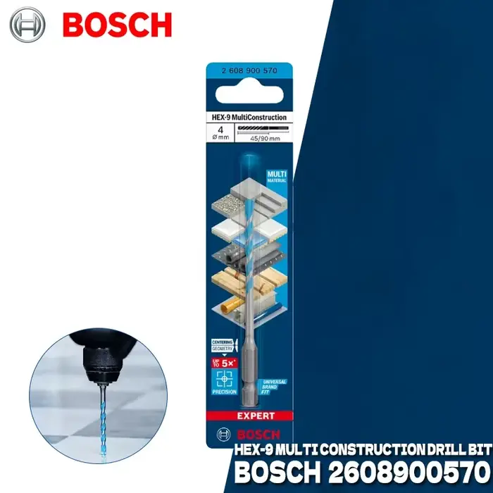 BOSCH 2608900570 EXPERT HEX-9 foret multi-construction pour perceuse à percussion 4 MM