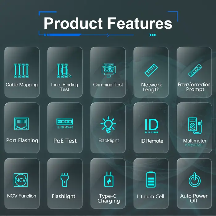 TOOLTOP – testeur de câbles réseau Portable
