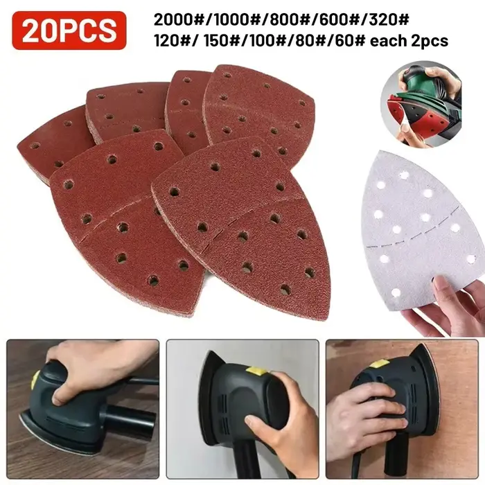20 feuilles abrasives pour ponceuse Bosch PSM 100A