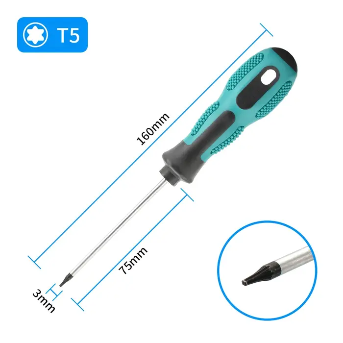 Tournevis Torx magnétique de précision T5 T6 T7 T8 T9 T10 T15 T20 T25 T27 T30 Kit d'outils manuels de réparation de