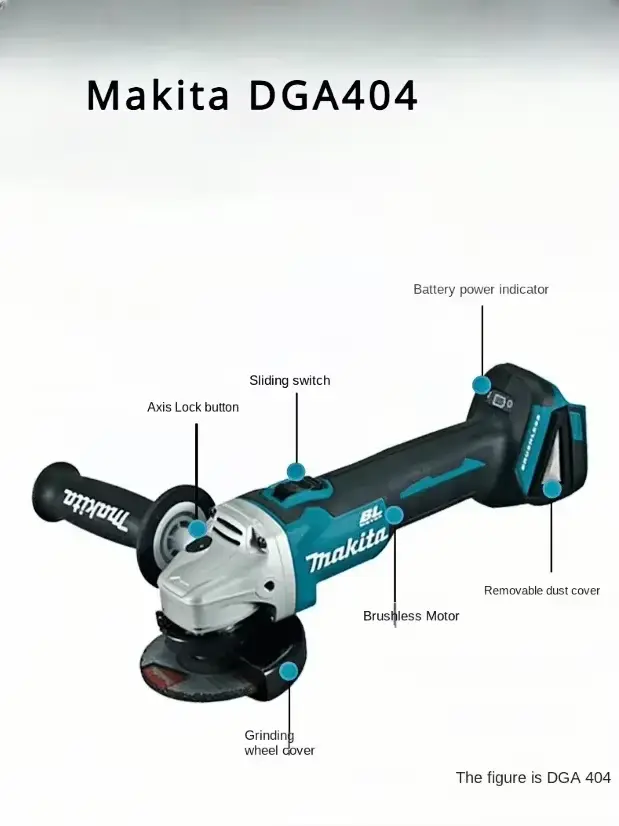 Makita DGA404 18v Makita outils électriques sans fil Meuleuse d'angle sans balais (outil nu)