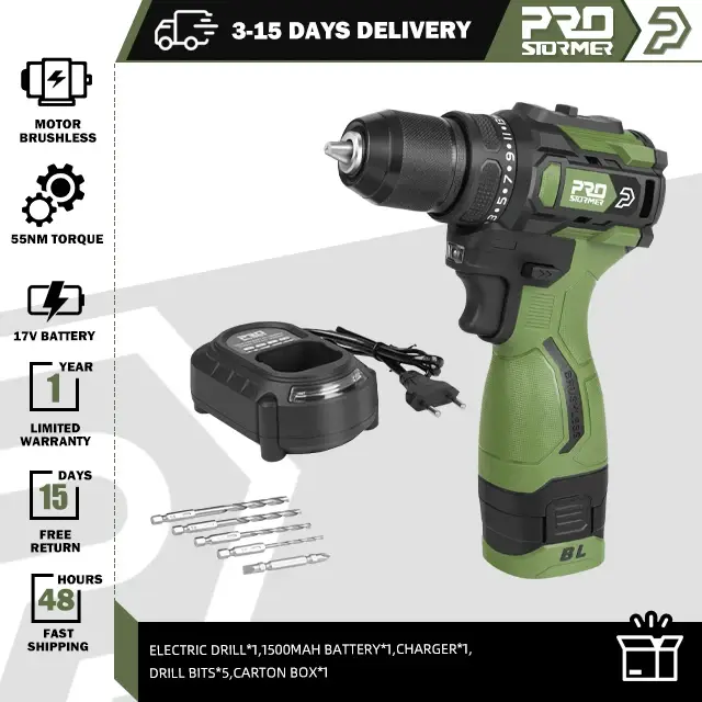 PROSTORMER – perceuse électrique sans balais 17V 55nm