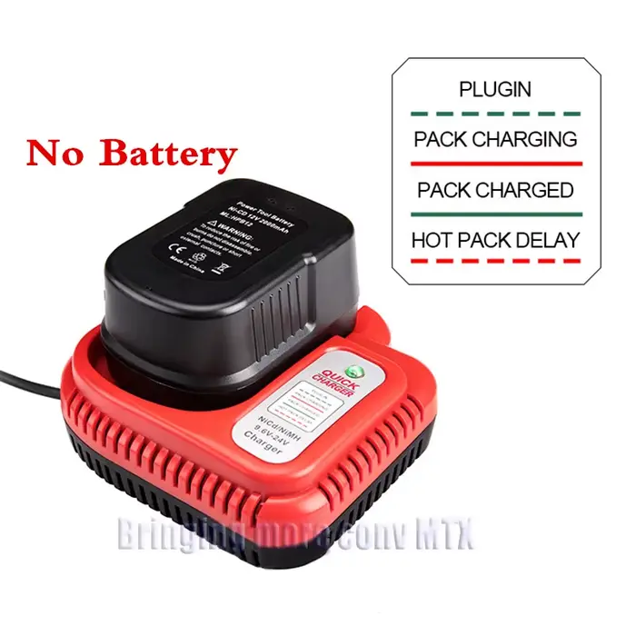 Chargeur de batterie Ni-cd&Ni-Mh 9.6V 12V-18V adapté aux batteries Black&Decker 12V A12, A12-XJ, A12EX, A1712, FS120B, FSB12, HPB12