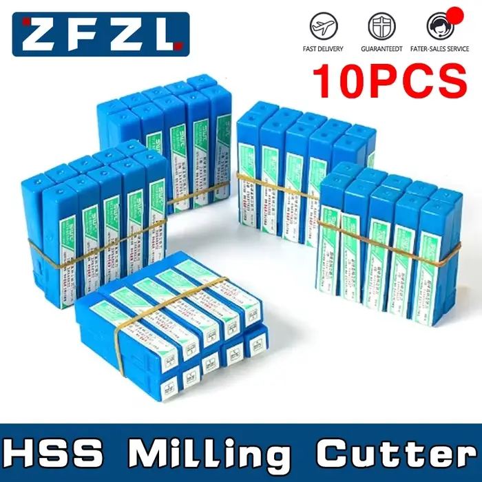 10 pièces HSS 2 2.5 3 3.5 4 4.5 5 5.5 6mm fraise jeu d'embouts 2/3/4 cannelure haute vitesse en acie