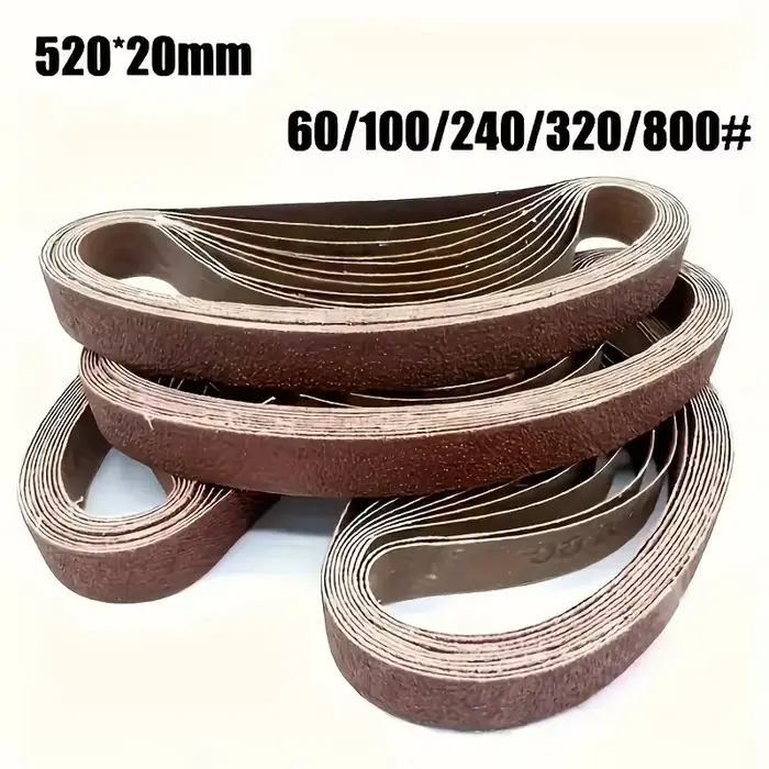 520x20mm 10 pièces 60/100/240/320/800 # Petite mini ponceuse à bande pour le meulage de l'acier inoxydable