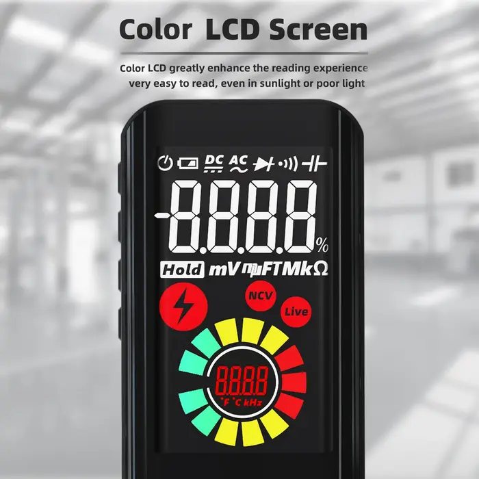 BSIDE A10 multimètre numérique couleur LCD Rechargeable poche voltmètre intelligent condensateur Dio