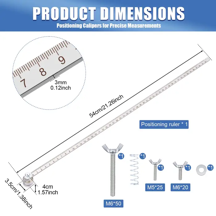 Rail de guidage pour scie circulaire 0-50 cm en acier inoxydable, réglable pour coupes droites, dura