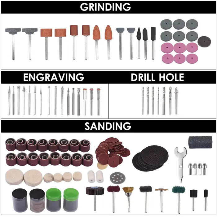Ensemble d'accessoires pour mini perceuse électrique, kit d'accessoires pour outils à distance, ponç