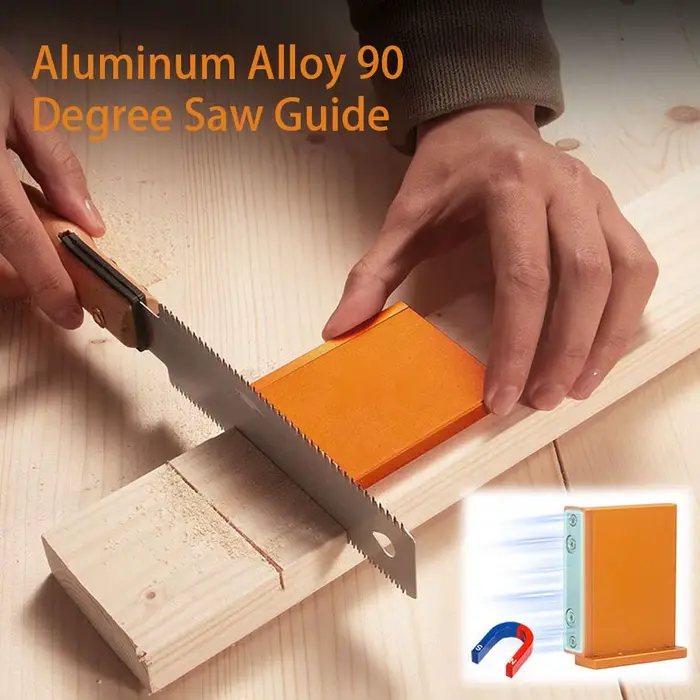 Guide de coupe magnétique en aluminium à angle droit pour la menuiserie