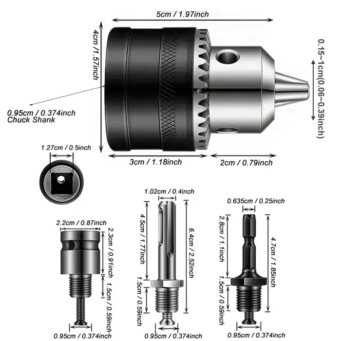 Mandrin de perçage de 1.5 à 10mm