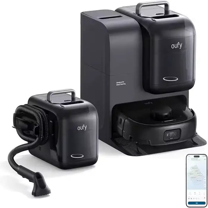 Offre Spéciale : Aspirateur et Nettoyeur Robot eufy E28 Omni, Système HydroJet, avec Nettoyeur Porta