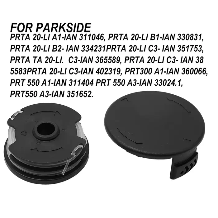 Bobine et ligne de coupe gazon sans fil + couvercle pour PRTA 20-Li 300 550 50