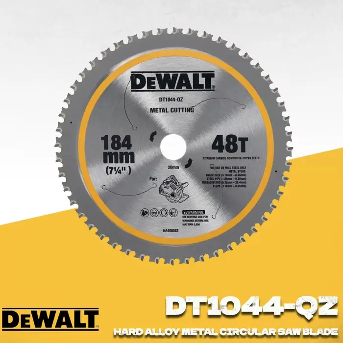 Lame de scie circulaire DEWALT DT1044-QZ 184 mm pour la coupe des métaux, lame à pointe en carbure 1