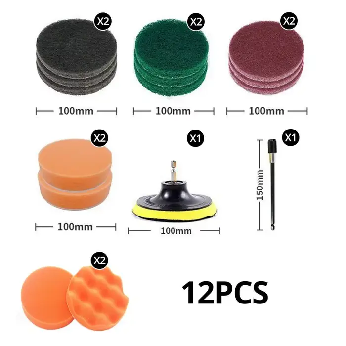 12 pièces, ensemble de fixation de brosse de forage
