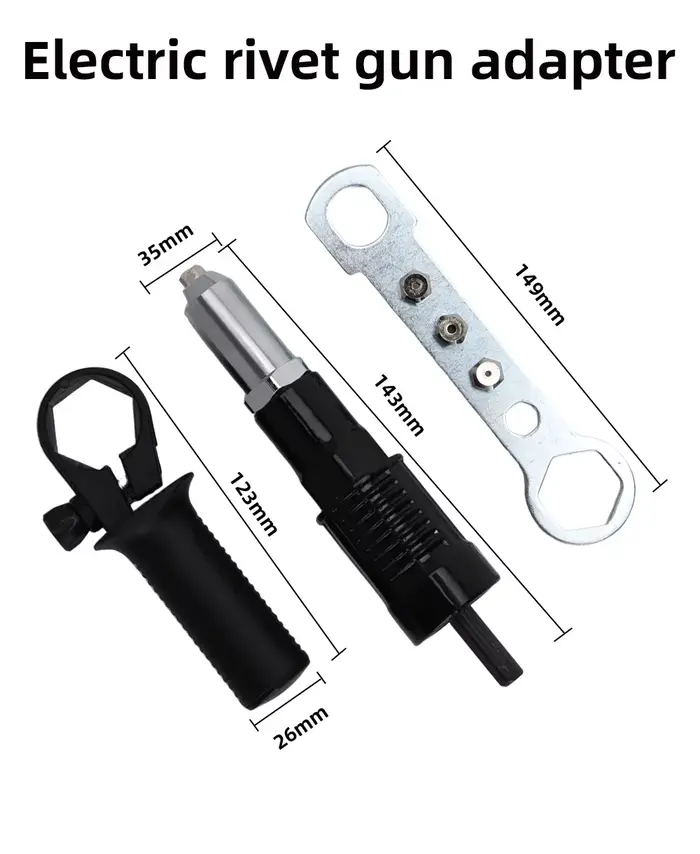 Kit d'adaptateur de pistolet à rivets avec poignée, fixation de perceuse à riveter, outil manuel de 