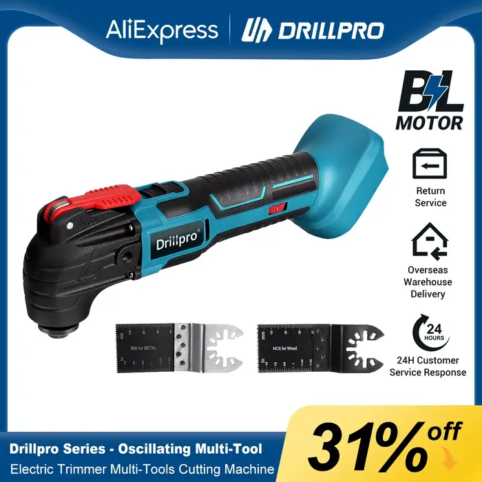 Drillpro outil oscillant sans fil rénovateur tondeuse électrique multi-outils pelle Machine de découpe pour batterie Makita 18V
