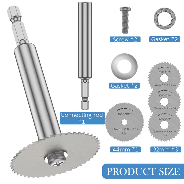 Lame haute vitesse Kit d'outils rotatifs mini-perceuse à scie circulaire en acier